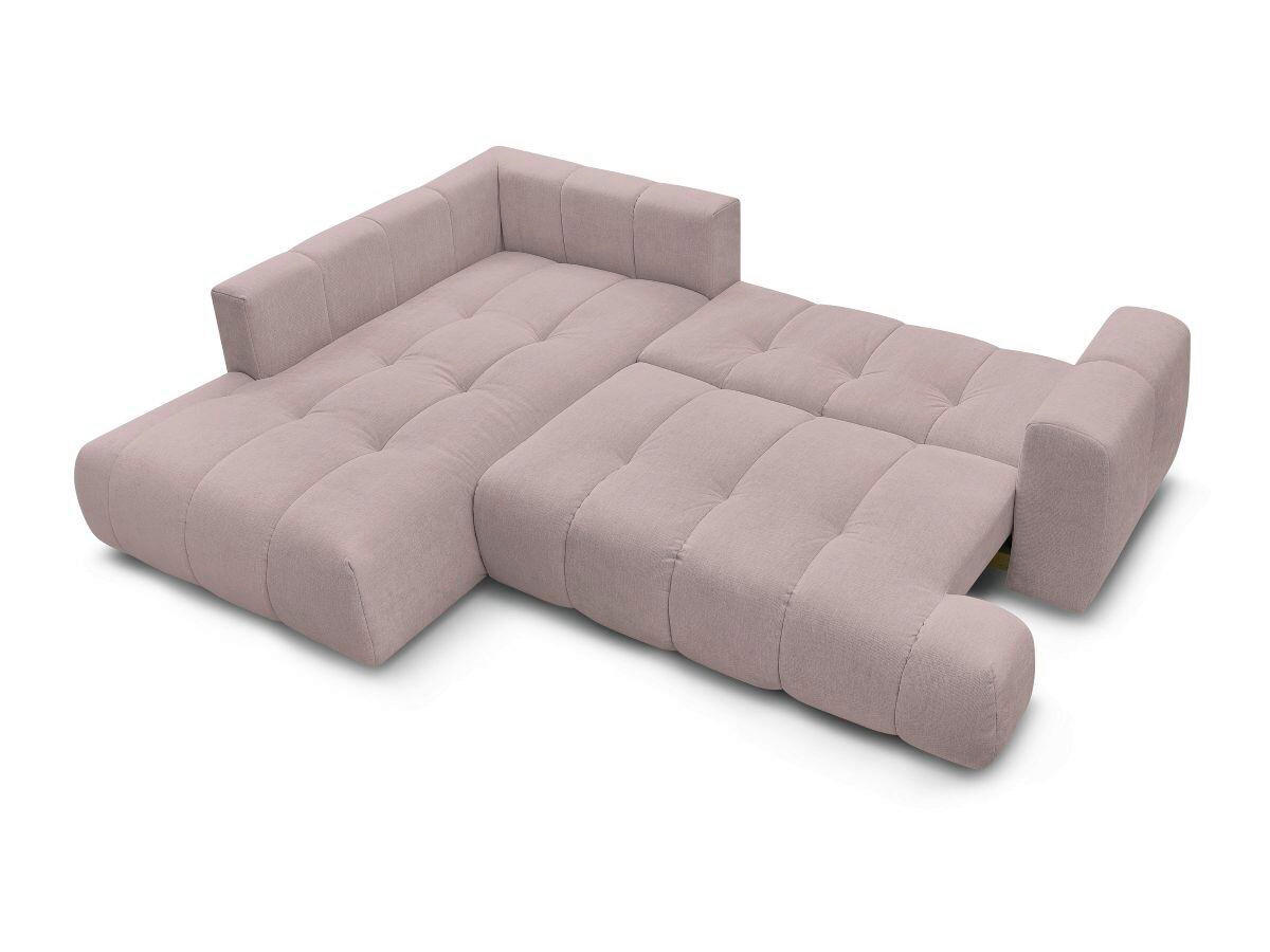 ECKSCHLAFSOFA FUJI Leinenoptik Rosa  inkl.  - Schwarz/Rosa, MODERN, Kunststoff/Textil (204/282cm)