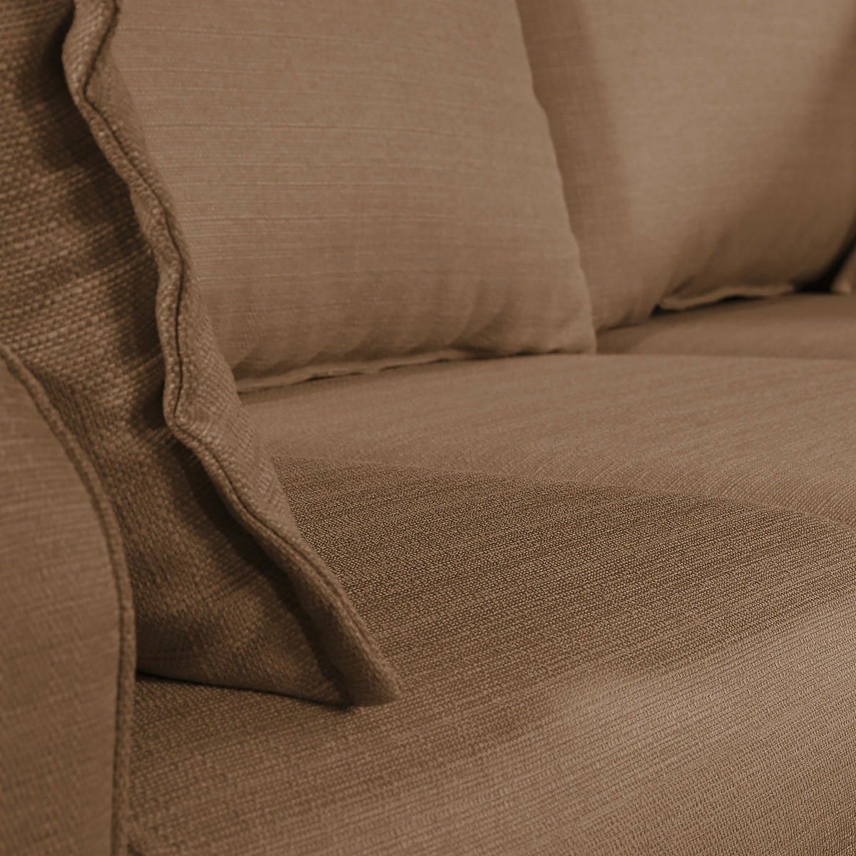 ECKSOFA Beata Hellbraun Mikrofaser  - Wengefarben/Hellbraun, Design, Holz/Textil (230/150cm) - Livetastic