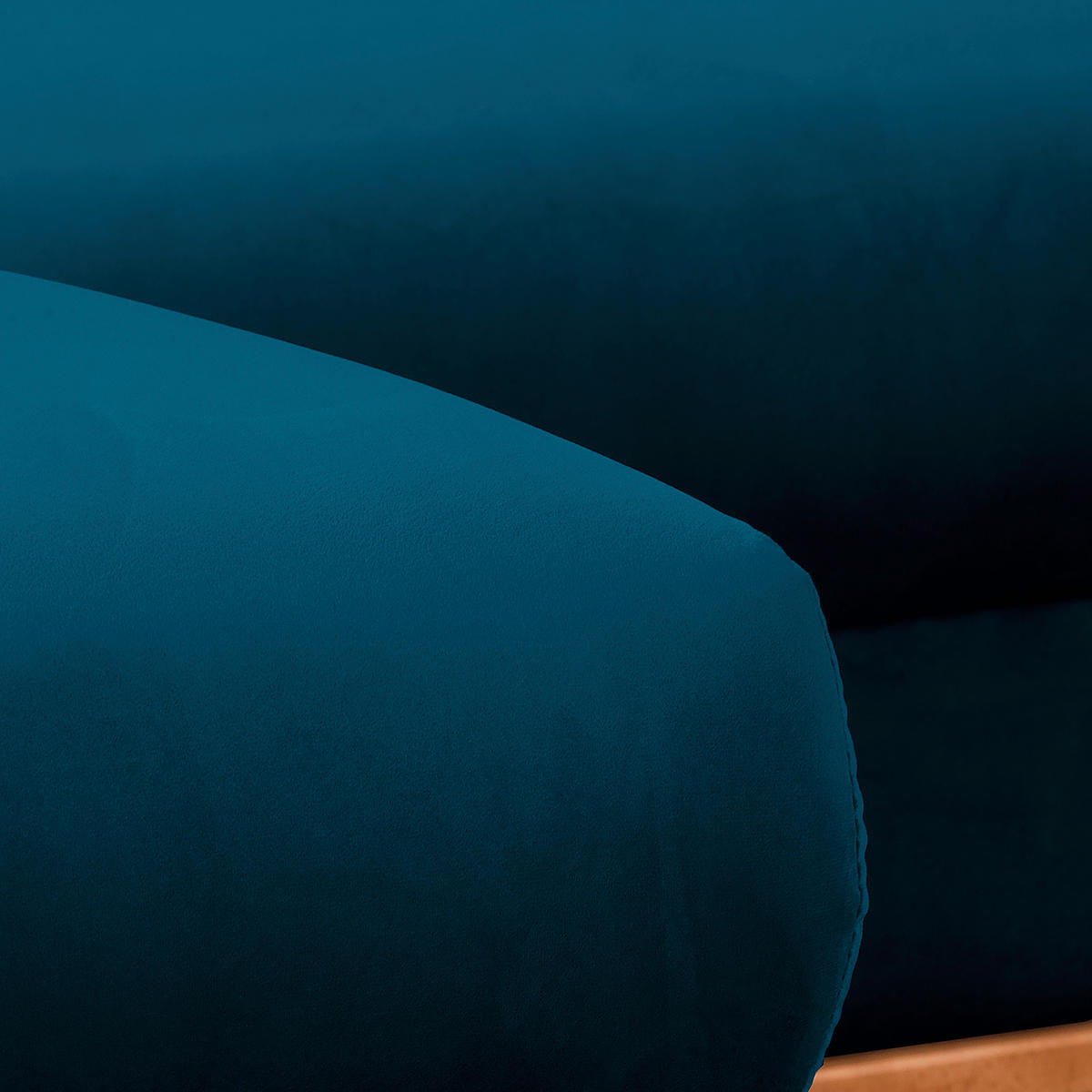 ECKSOFA in Mikrofaser Blau  150/230 cm  - Wengefarben/Blau, Design, Holz/Textil (150/230cm) - Livetastic