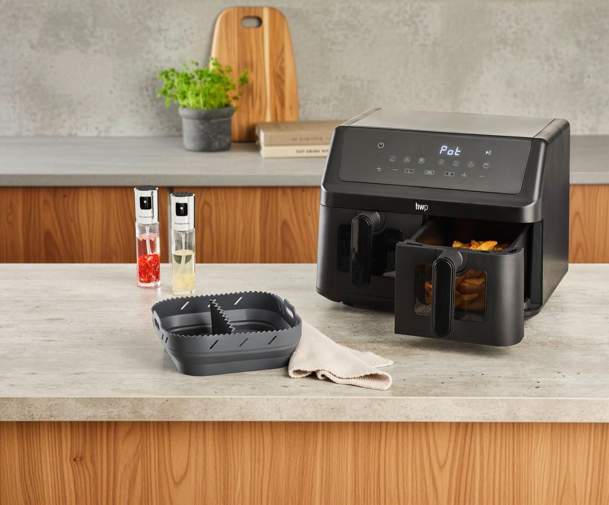 FRITEZA NA VRUĆI ZRAK  4.5+4.5 l   - crna, Basics, metal/plastika (39/38,5/30,5cm) - Homeware Profession.