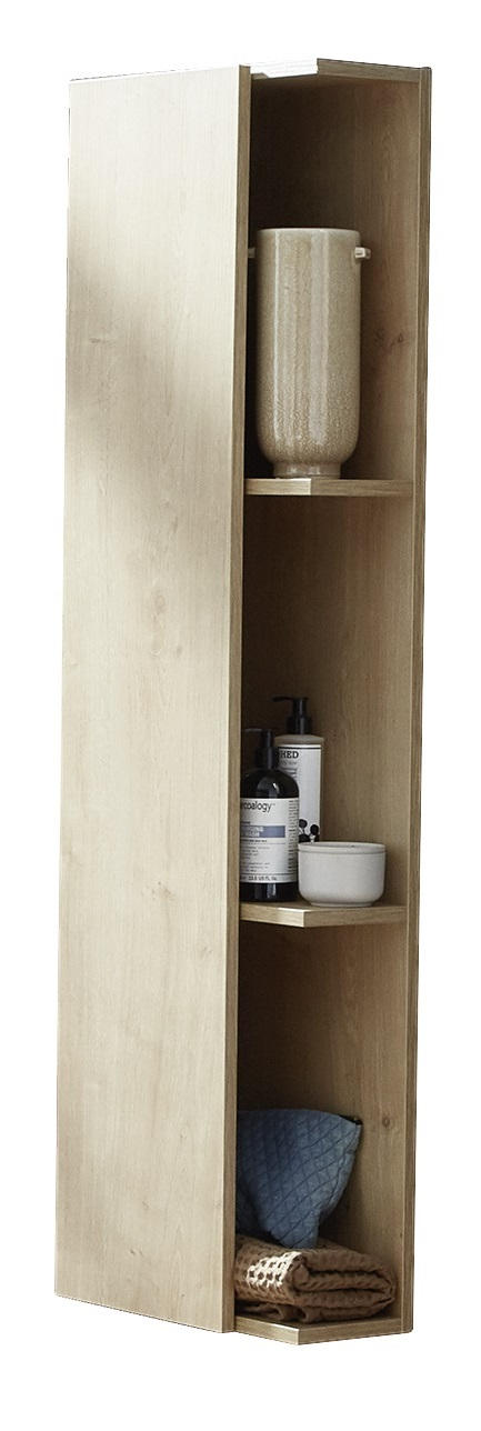 MIDISCHRANK 40/128/15 cm  - Eichefarben/Schwarz, Modern, Holzwerkstoff/Metall (40/128/15cm) - Novel