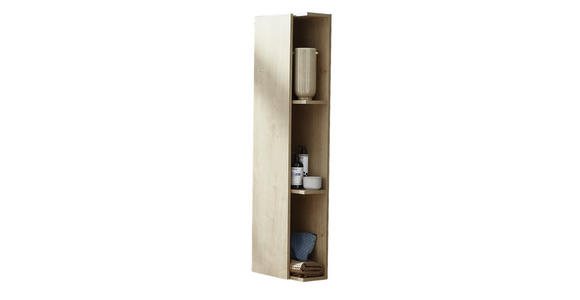 MIDISCHRANK 40/128/15 cm - Eichefarben/Schwarz, MODERN, Holzwerkstoff/Metall (40/128/15cm) - Novel