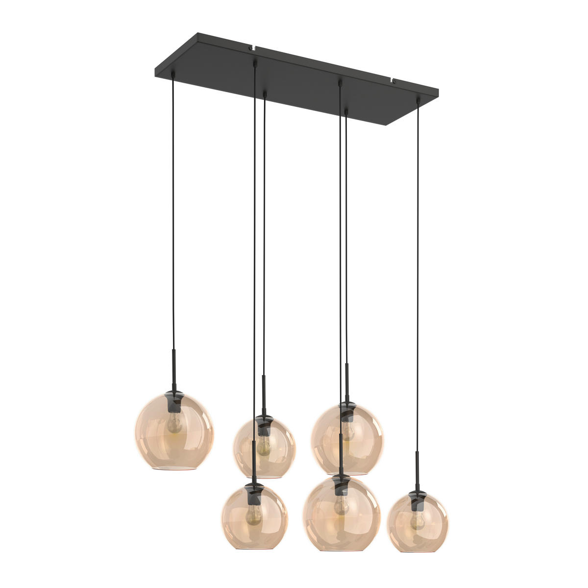 HÄNGELEUCHTE Amelie 97,5/42,5/150 cm   - Bernsteinfarben, Basics, Glas/Metall (97,5/42,5/150cm) - Novel