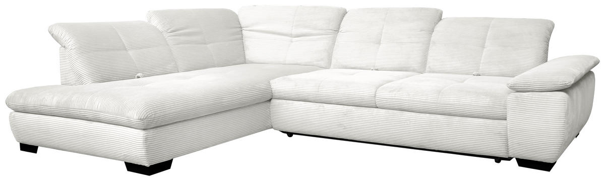 ECKSOFA in Cord Ecru  242/313 cm  - Ecru/Schwarz, Design, Textil/Metall (242/313cm) - Xora