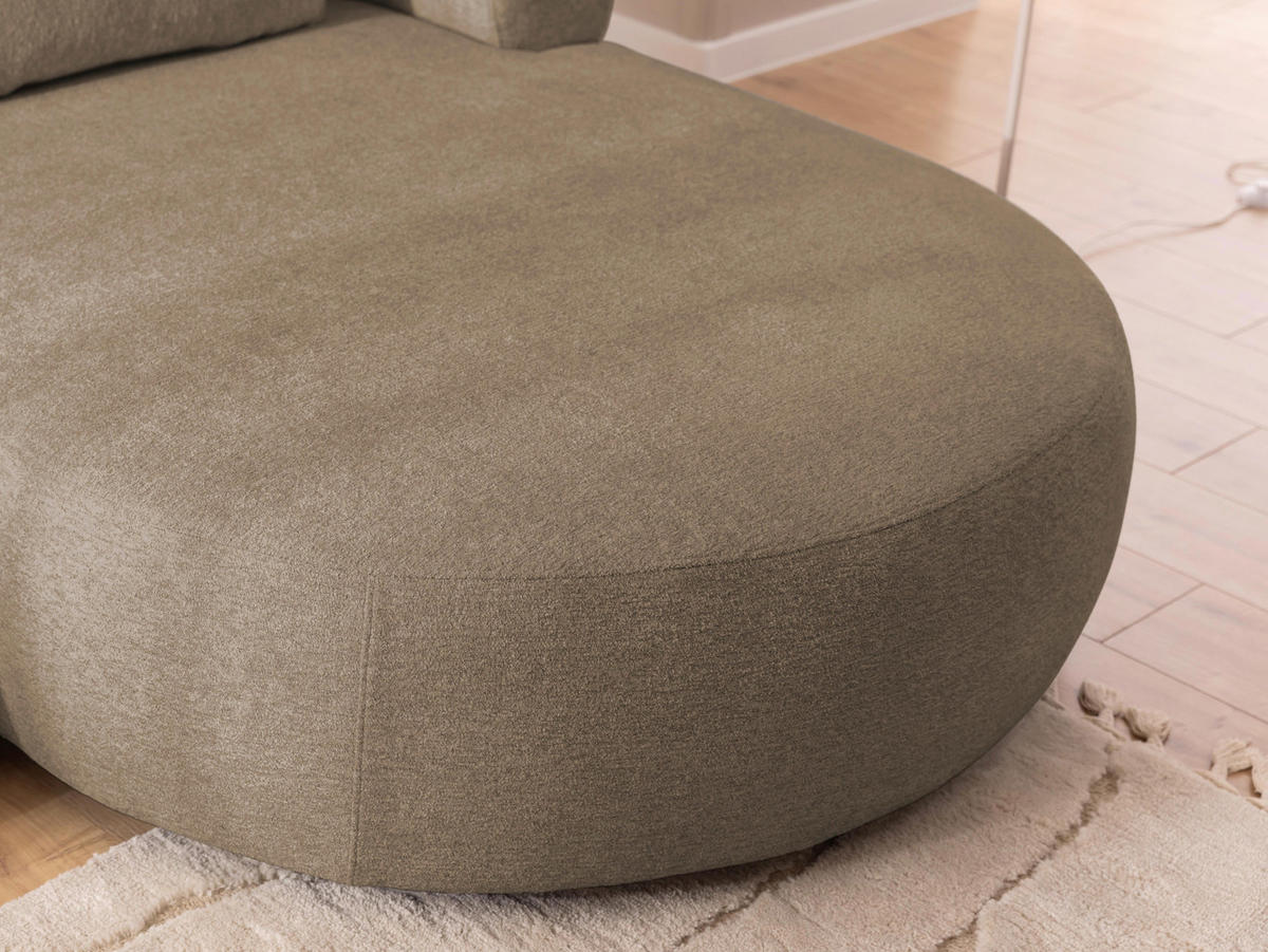 ECKSOFA in Chenille Braun  256/156 cm  - Schwarz/Braun, Design, Kunststoff/Textil (256/156cm) - Livetastic