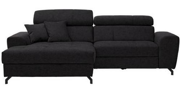 ECKSOFA Graphitfarben Velours  - Schwarz/Graphitfarben, Design, Textil/Metall (181/267cm) - Carryhome