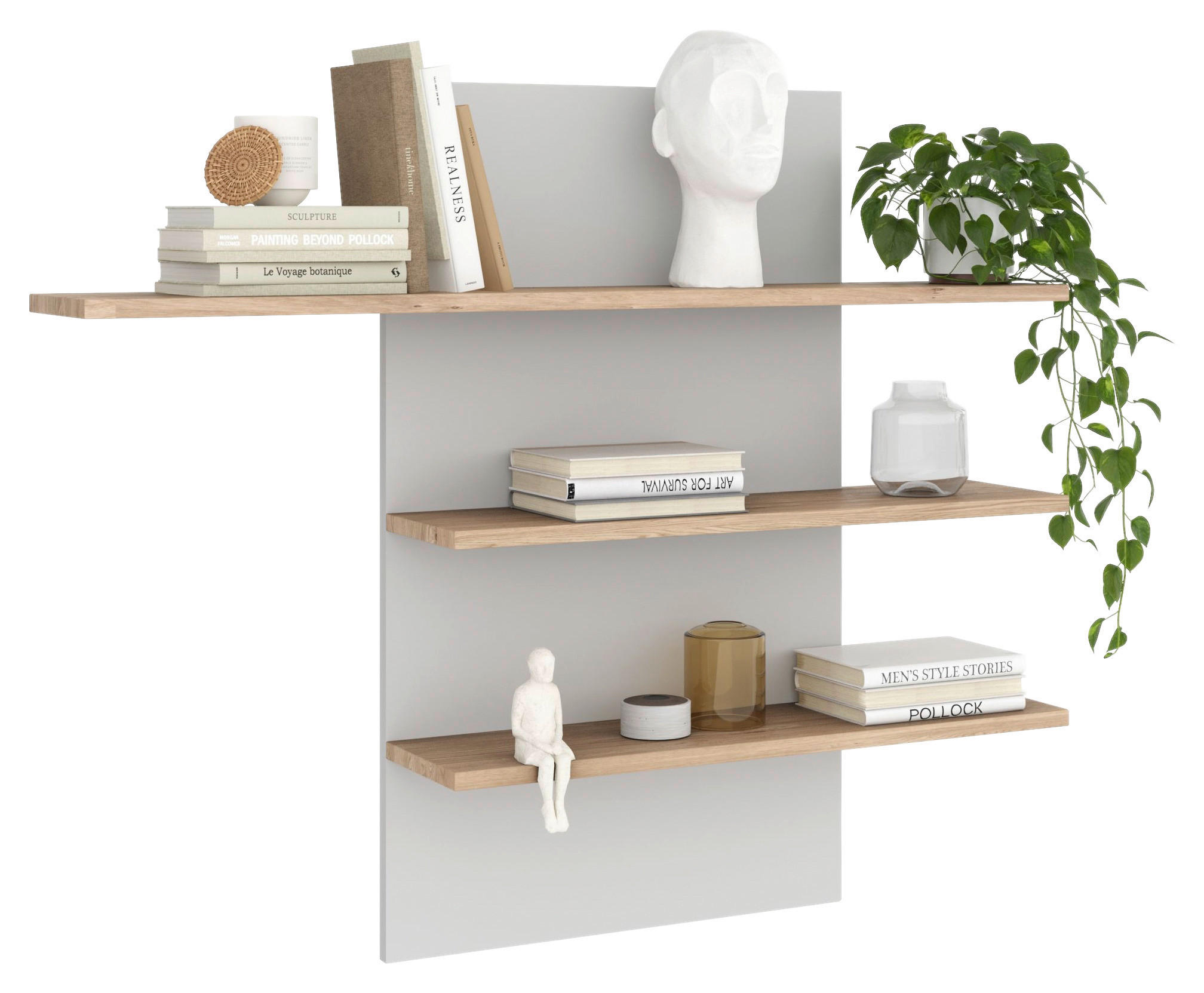 WANDPANEEL Kaunas furniert Kaschmir, Eiche Bianco  - Kaschmir/Eiche Bianco, Design, Holzwerkstoff (120,2/100/23,6cm) - Livetastic