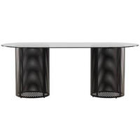 MATBORD i glas, metall   - svart, Design, metall/glas (200/75/100cm) - Lomoco