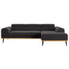 ECKSOFA  in Mikrofaser Schwarz  244/157 cm  - Schwarz, KONVENTIONELL, Textil/Metall (244/157cm) - Cotta