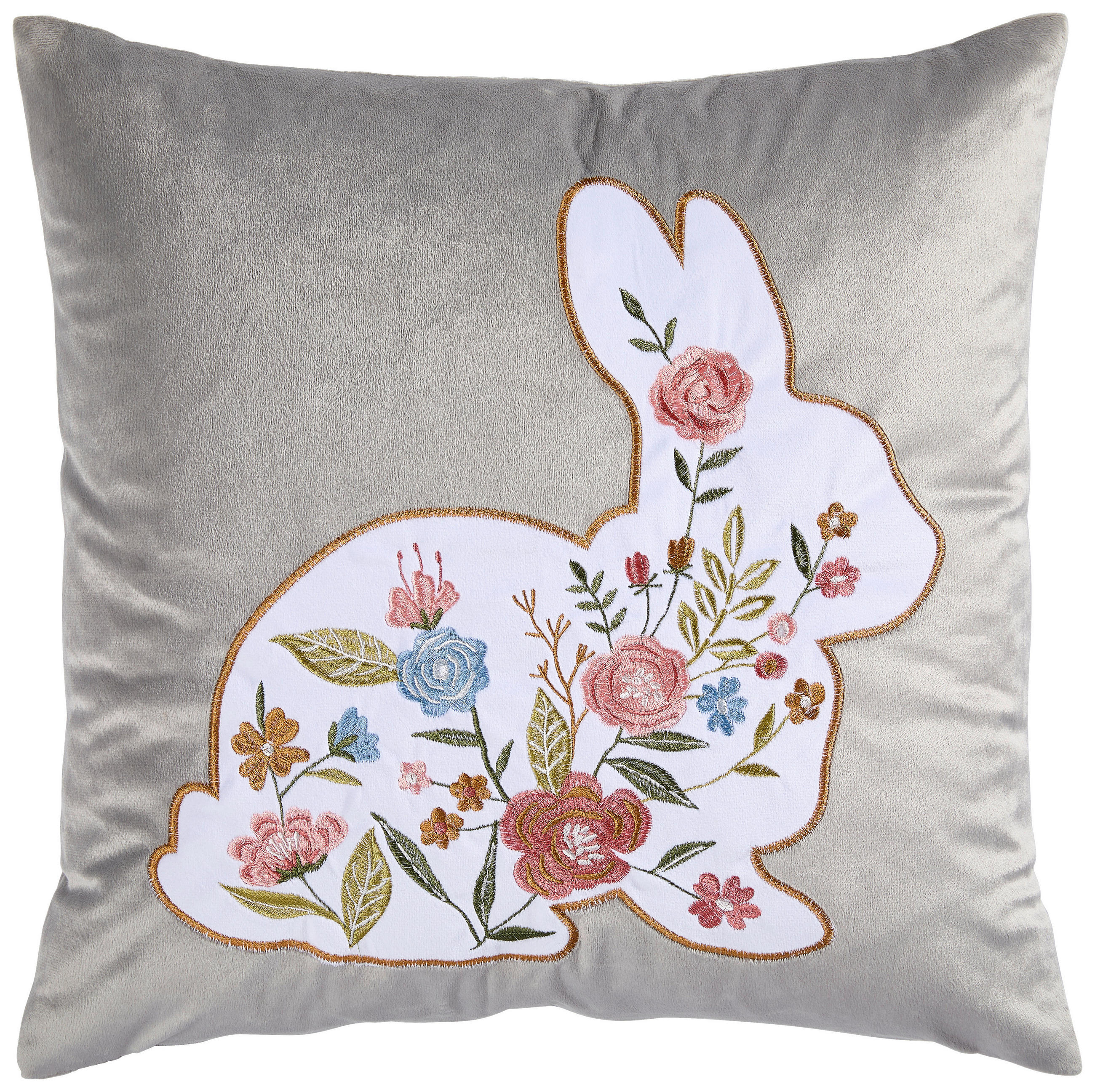 KISSENHÜLLE GARDEN RABBIT 45/45 cm  - Grau, Textil (45/45cm) - Novel