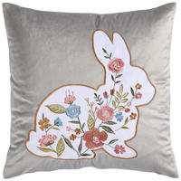KISSENHÜLLE GARDEN RABBIT 45/45 cm  - Grau, Textil (45/45cm) - Novel