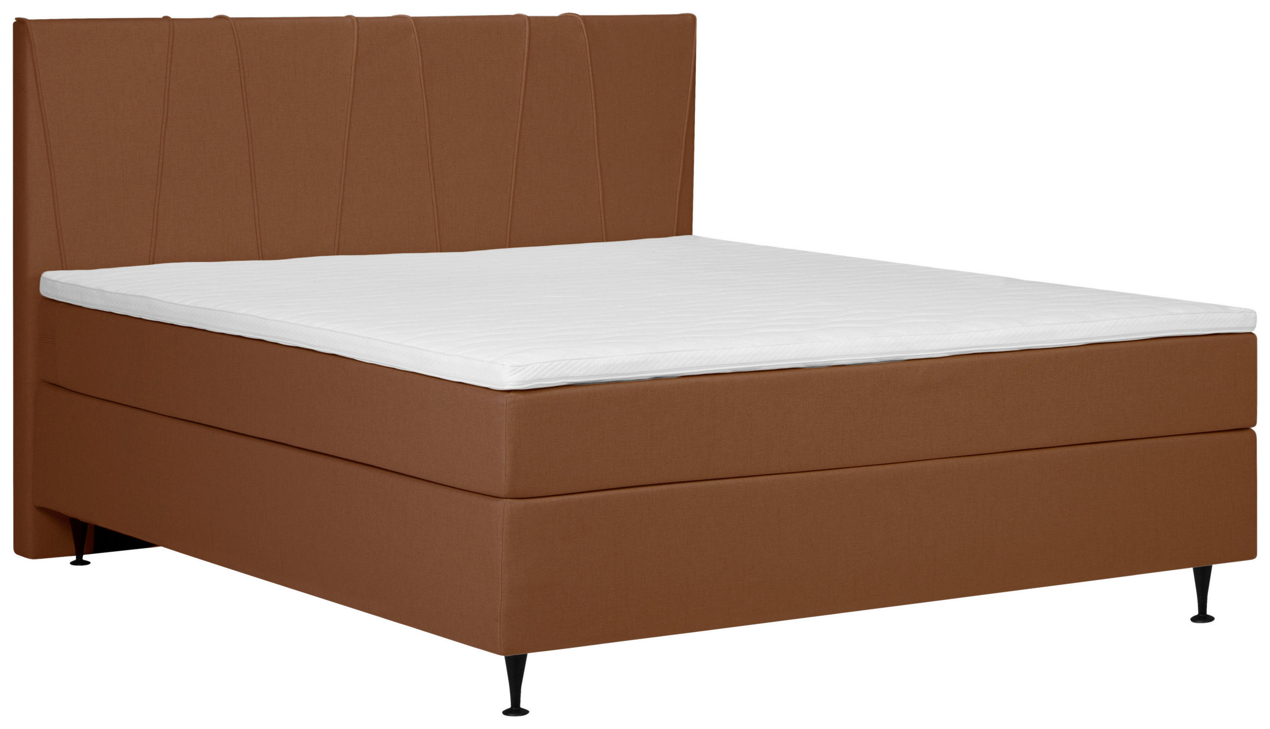 BOXSPRING-ÁGY 140/200 cm  terrakotta  - fekete/terrakotta, Modern, textil (140/200cm) - MID.YOU