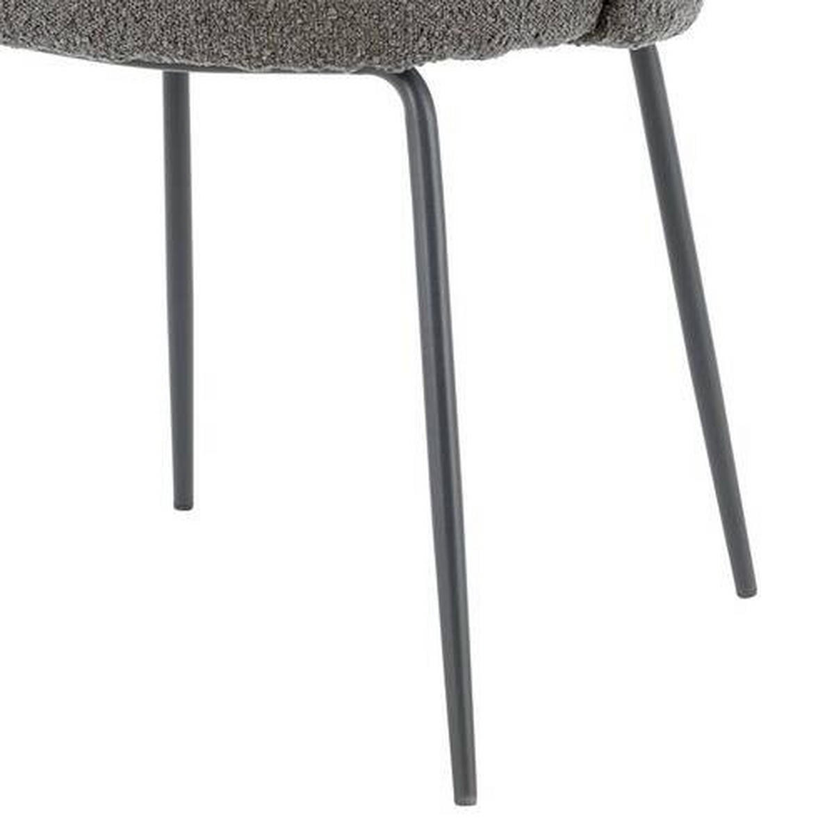 STUHL  in Eisen Bouclé Metall, Textil  - Schwarz/Grau, LIFESTYLE, Textil/Metall (53/77/53cm) - home24