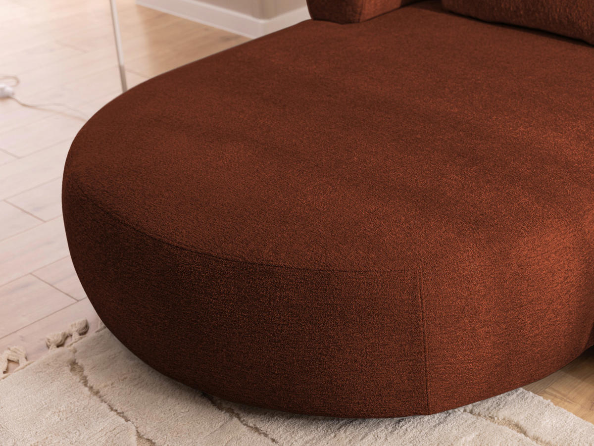 ECKSOFA FERRO Rostfarben Chenille  - Rostfarben/Schwarz, Design, Kunststoff/Textil (156/256cm) - Livetastic