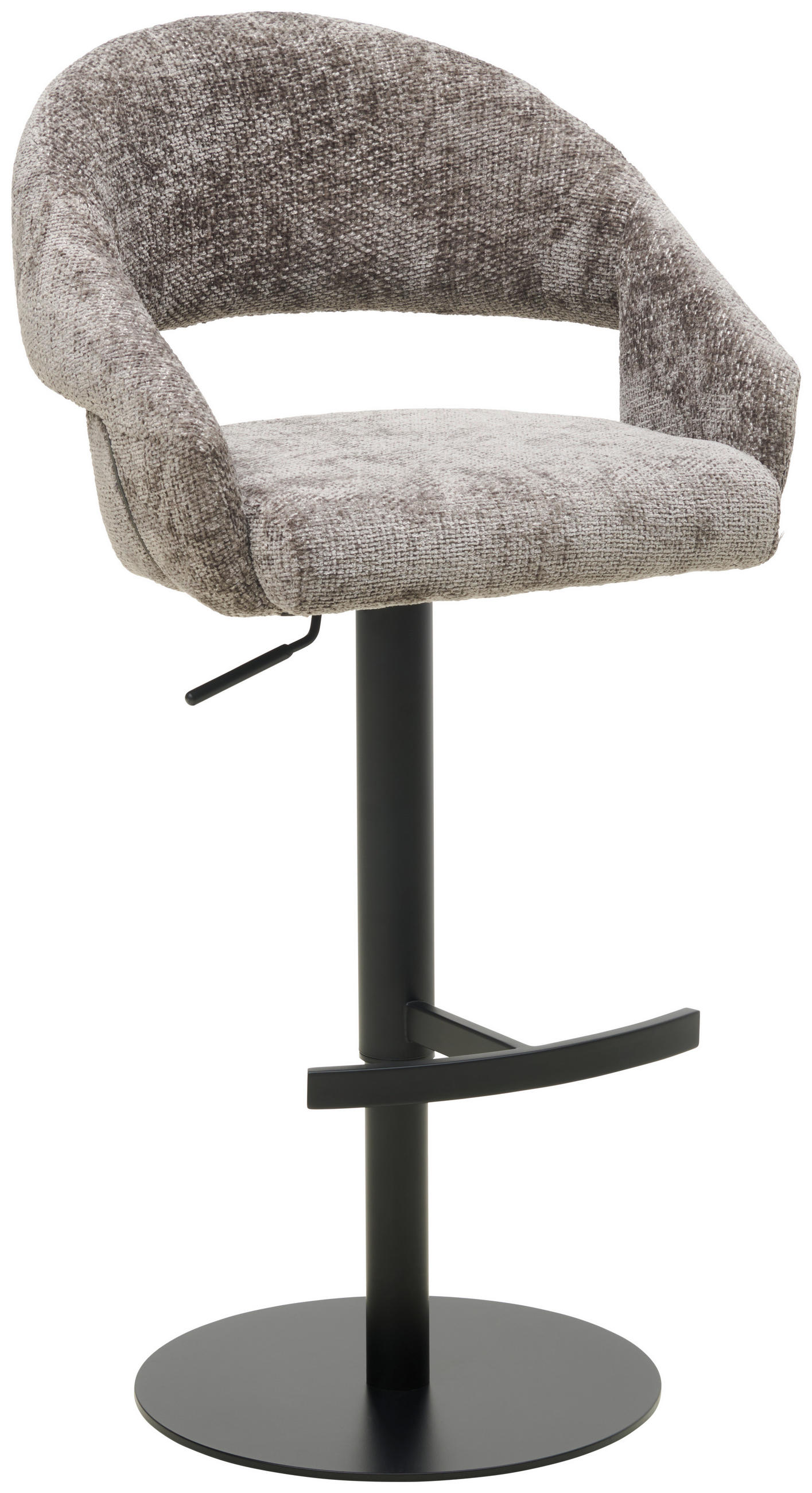BARHOCKER Cord Grau, Schwarz Eisen  - Schwarz/Grau, KONVENTIONELL, Textil/Metall (54/91-112/52cm) - MID.YOU
