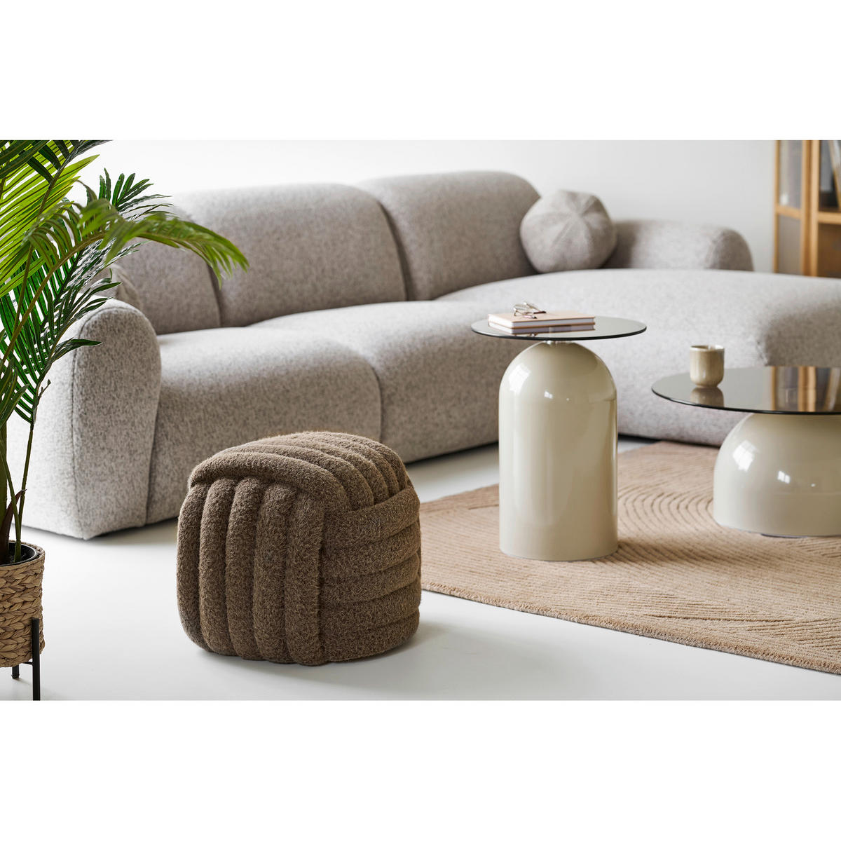 POUF in Braun Textil Braun  - Braun, Design, Textil (48/43/48cm) - MID.YOU