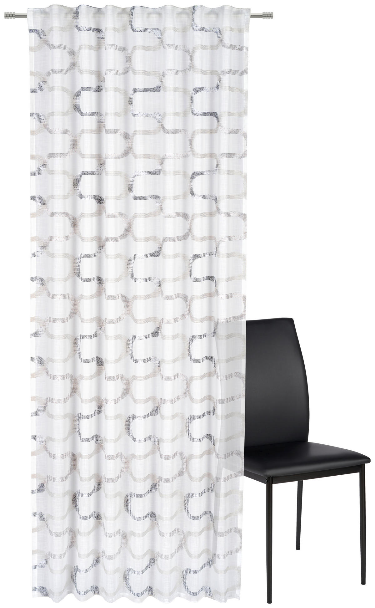 FERTIGVORHANG  halbtransparent   140/245 cm  - Schwarz/Grau, KONVENTIONELL, Textil (140/245cm) - Esposa