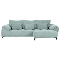 ECKSOFA in Cord Mintgrün  - Schwarz/Mintgrün, Konventionell, Textil/Metall (311/176cm) - Carryhome
