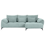 ECKSOFA in Cord Mintgrün  311/176 cm  - Schwarz/Mintgrün, KONVENTIONELL, Textil/Metall (311/176cm) - Carryhome