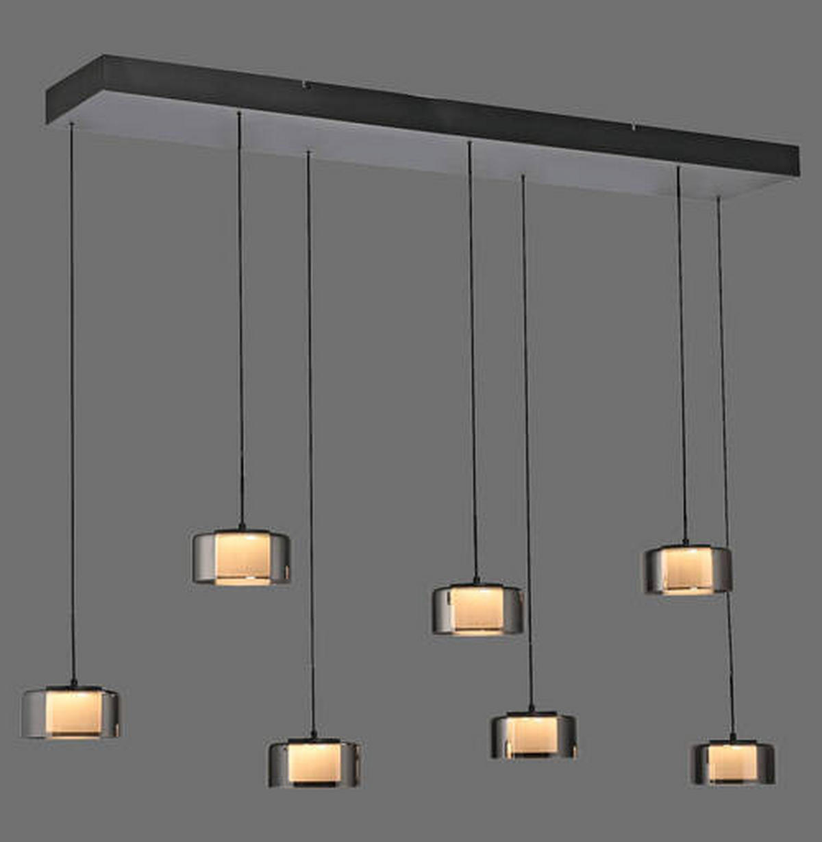 ZÁVĚSNÉ LED SVÍTIDLO, 126/21/180 cm  - černá, Design, kov/plast (126/21/180cm)