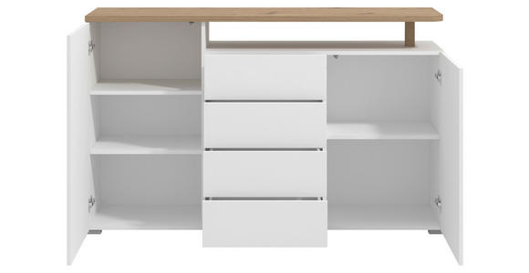 SIDEBOARD in 154/94/40 cm - Weiß/Eiche Artisan, Basics, Holzwerkstoff (154/94/40cm) - Carryhome