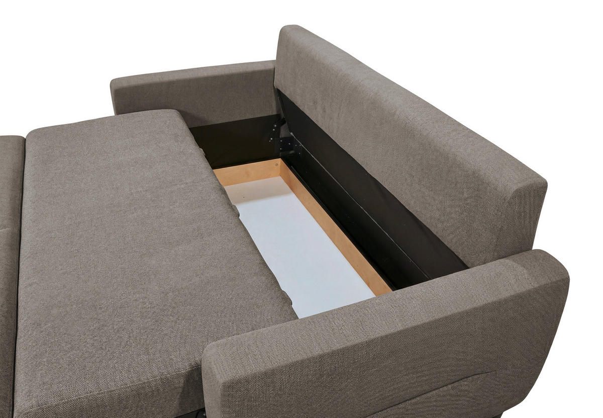 SCHLAFSOFA RIO in Webstoff Greige  - Greige/Schwarz, MODERN, Holz/Textil (192/83/99cm) - MID.YOU
