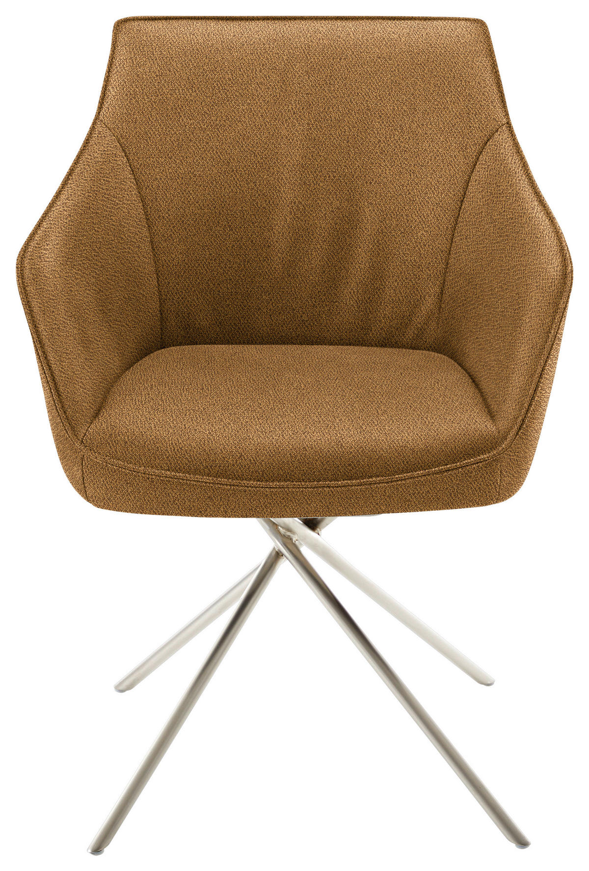 ARMLEHNSTUHL  in Nickel Flachgewebe  - Currygelb/Edelstahlfarben, Design, Textil/Metall (60/84/67cm) - Koinor