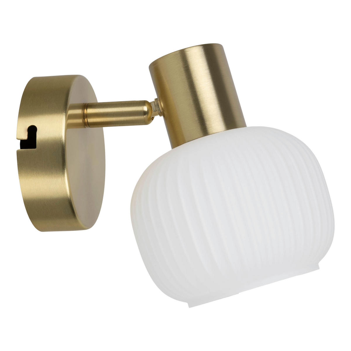 WANDLEUCHTE LEARTA 16/10/13,5 cm  - Messingfarben/Weiß, LIFESTYLE, Glas/Metall (16/10/13,5cm) - Näve