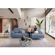 ECKSOFA in Echtleder Hellblau  313/165 cm  - Schwarz/Hellblau, Design, Leder/Metall (313/165cm) - Emilio Belluti
