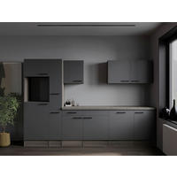 KÜCHENLEERBLOCK 310 cm   in Grau, Eichefarben  - Eichefarben/Schwarz, Design, Holzwerkstoff/Metall (310cm) - Respekta