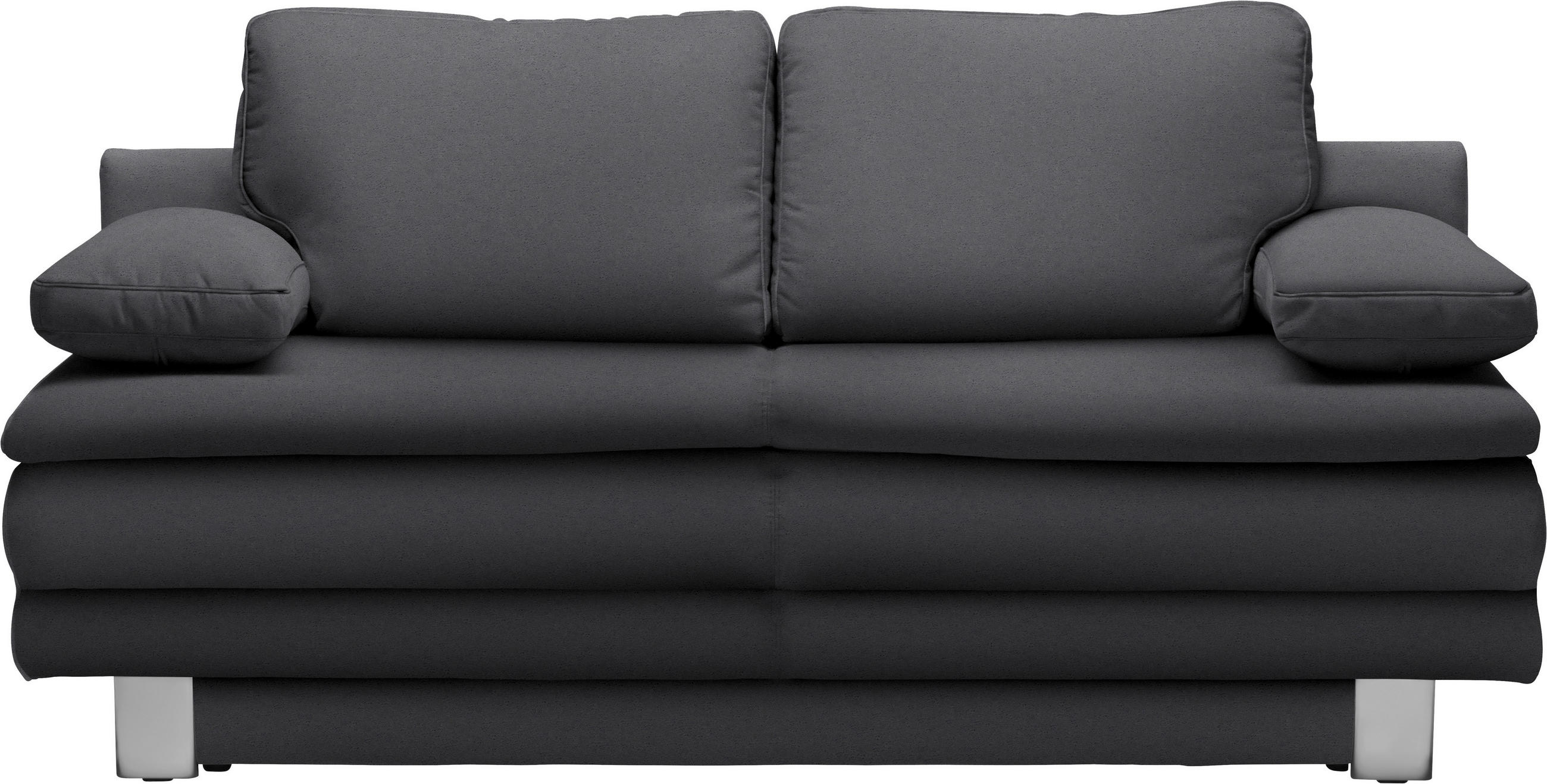 SCHLAFSOFA in Flachgewebe Grau  - Chromfarben/Grau, Design, Textil/Metall (194/96/86cm) - Novel
