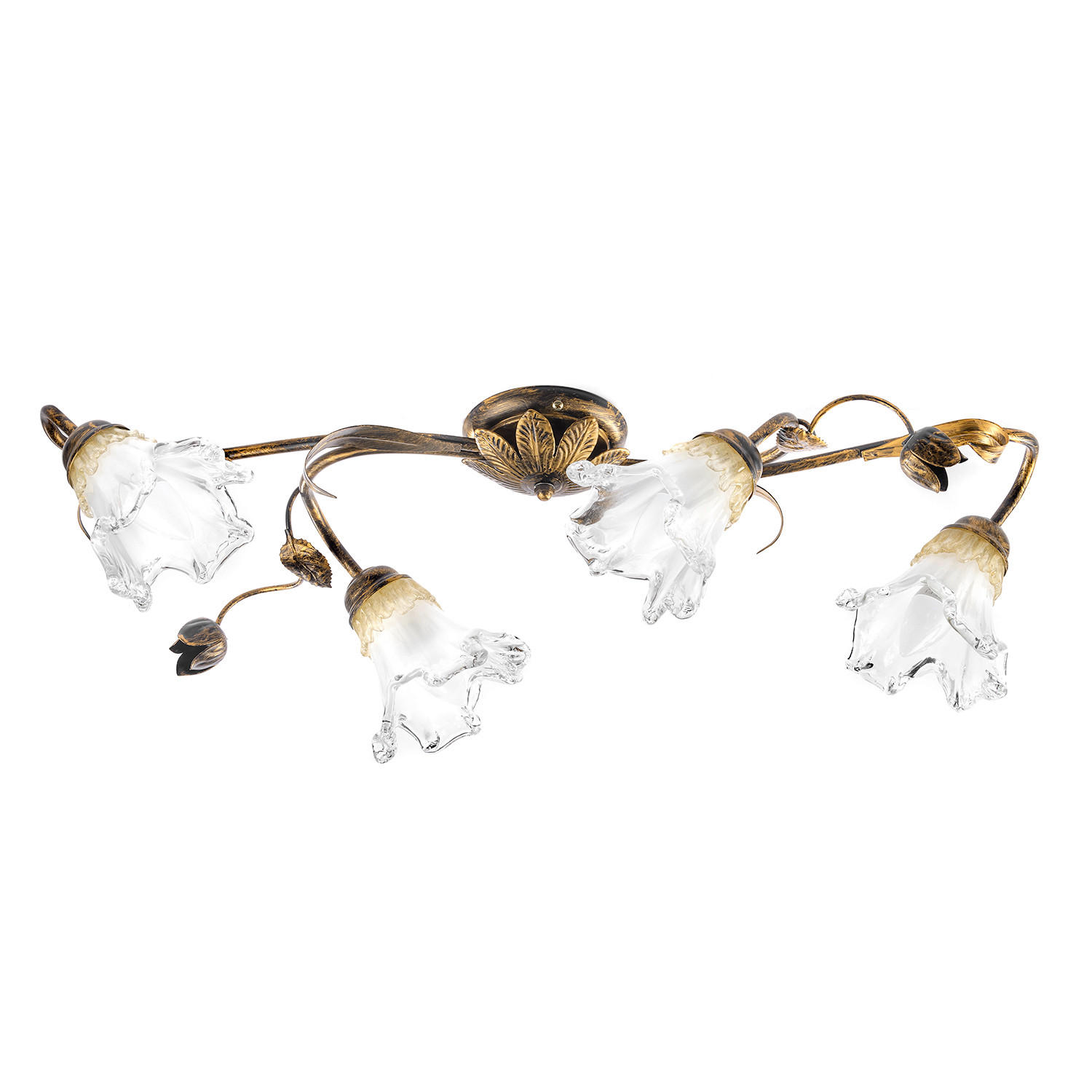 DECKENLEUCHTE 4984 ARIANNA 74/35/20 cm   - Bronzefarben, KONVENTIONELL, Glas/Metall (74/35/20cm)