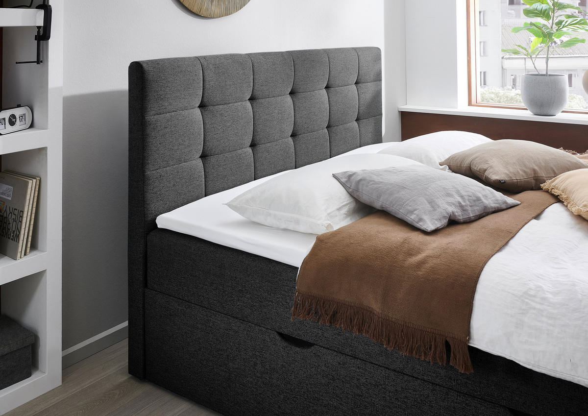 BOXBETT 180/200 cm  in Schwarz  - Schwarz, Basics, Textil (180/200cm) - Boxxx