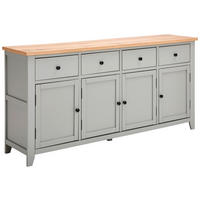 COMODĂ CU UșI 180/87/43 cm  - argintiu/culoare natur, Lifestyle, metal/lemn (180/87/43cm) - MID.YOU