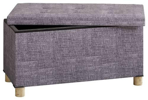 TRUHENBANK 76/40/38 cm Webstoff Hellgrau Holzwerkstoff  - Hellgrau/Braun, MODERN, Holzwerkstoff/Textil (76/40/38cm) - MID.YOU