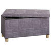 TRUHENBANK 76/40/38 cm Webstoff Hellgrau Holzwerkstoff  - Hellgrau/Braun, MODERN, Holzwerkstoff/Textil (76/40/38cm) - MID.YOU