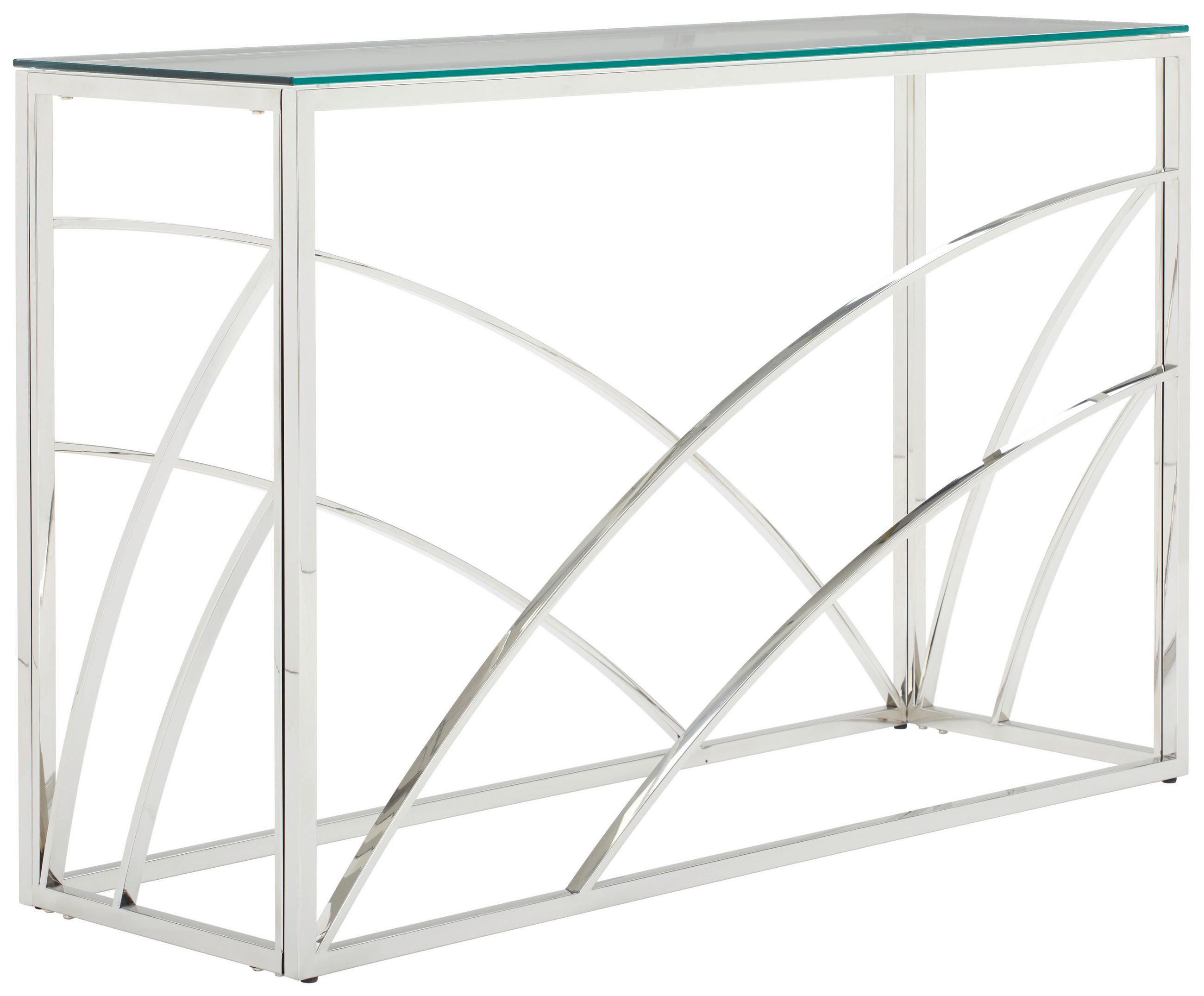 KONZOLNI STOL 120/40/78 cm prozirno, boje kroma metal - prozirno/boje kroma, Trend, staklo/metal (120/40/78cm) - Xora