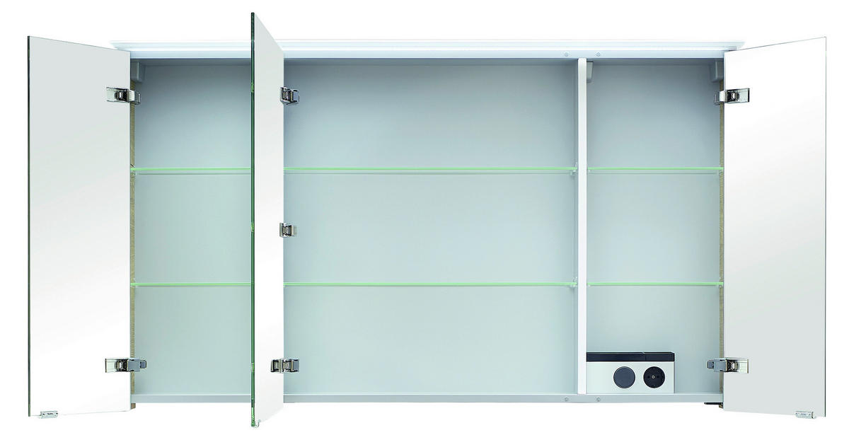 SPIEGELSCHRANK 120,4/70/17 cm  - Eichefarben, KONVENTIONELL, Glas/Holzwerkstoff (120,4/70/17cm) - Sadena