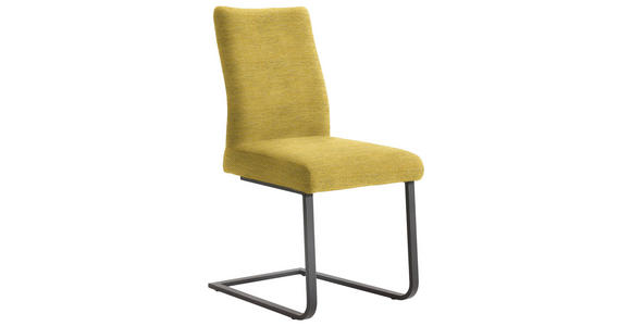 SCHWINGSTUHL  in Stahl Chenille  - Gelb/Schwarz, Design, Textil/Metall (47/93/58cm) - Dieter Knoll