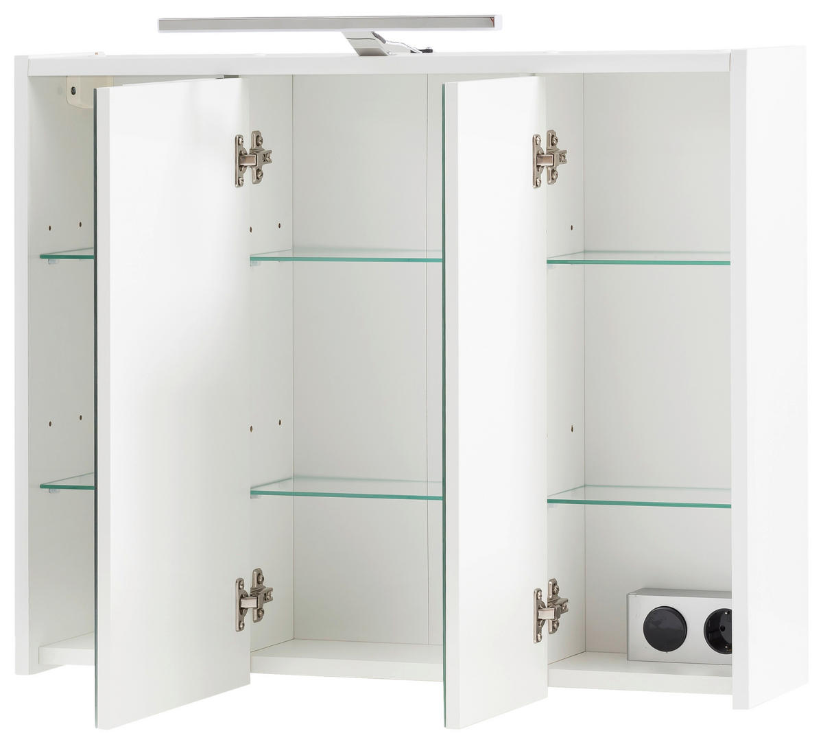 SPIEGELSCHRANK 74,5/65/16 cm  - Weiß Hochglanz/Weiß, MODERN, Glas/Holzwerkstoff (74,5/65/16cm) - MID.YOU
