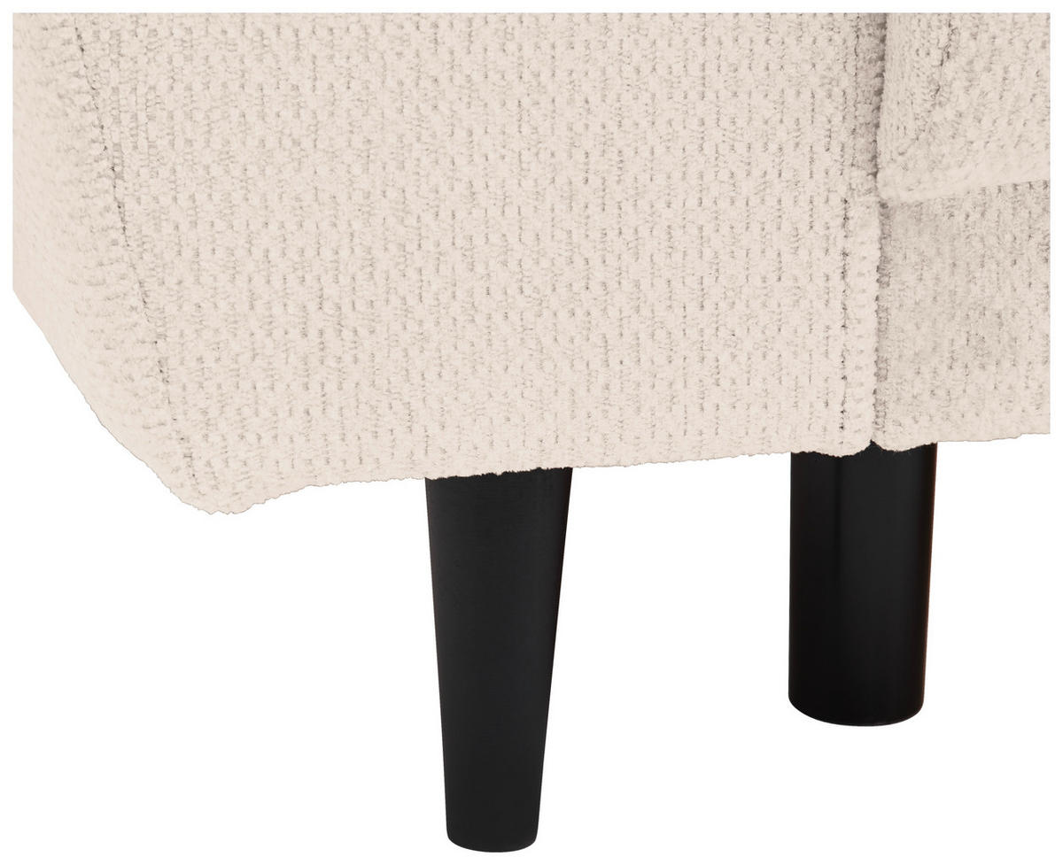 SCHLAFSOFA in Chenille Creme  - Creme/Schwarz, Konventionell, Holz/Textil (245/85/92cm) - Livetastic