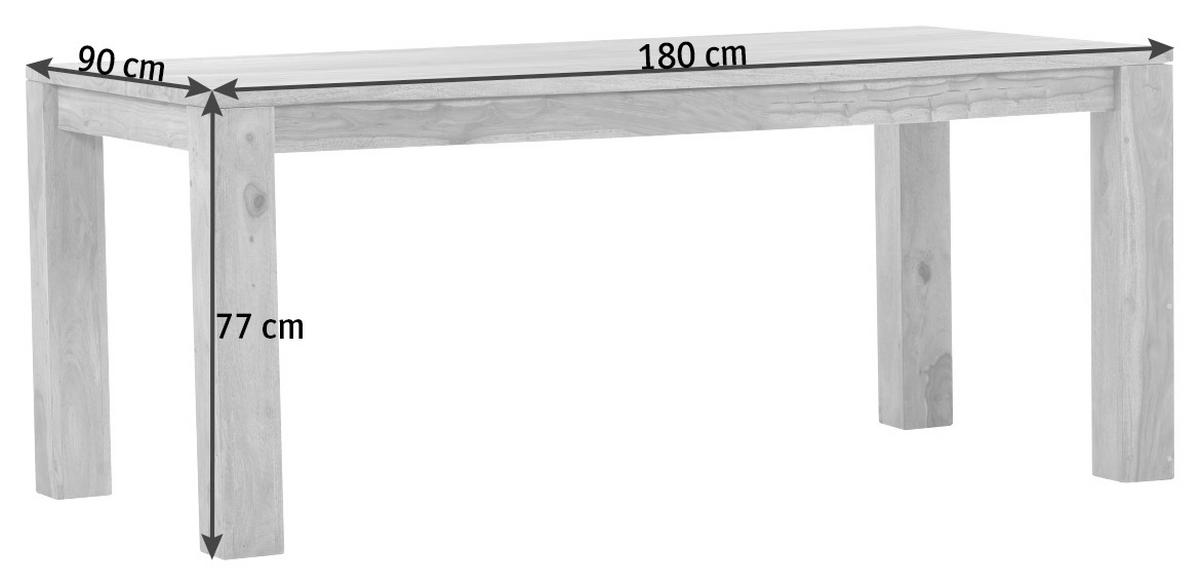 JEDÁLENSKÝ STÔL, indický palisander, prírodná farba, 180/90/77 cm - prírodná farba, Lifestyle, drevo (180/90/77cm) - Landscape