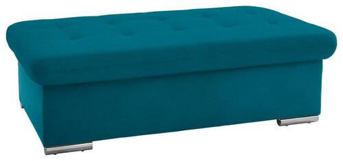HOCKER Flachgewebe Petrol  - Silberfarben/Petrol, Design, Textil/Metall (137/43/74cm) - Cantus