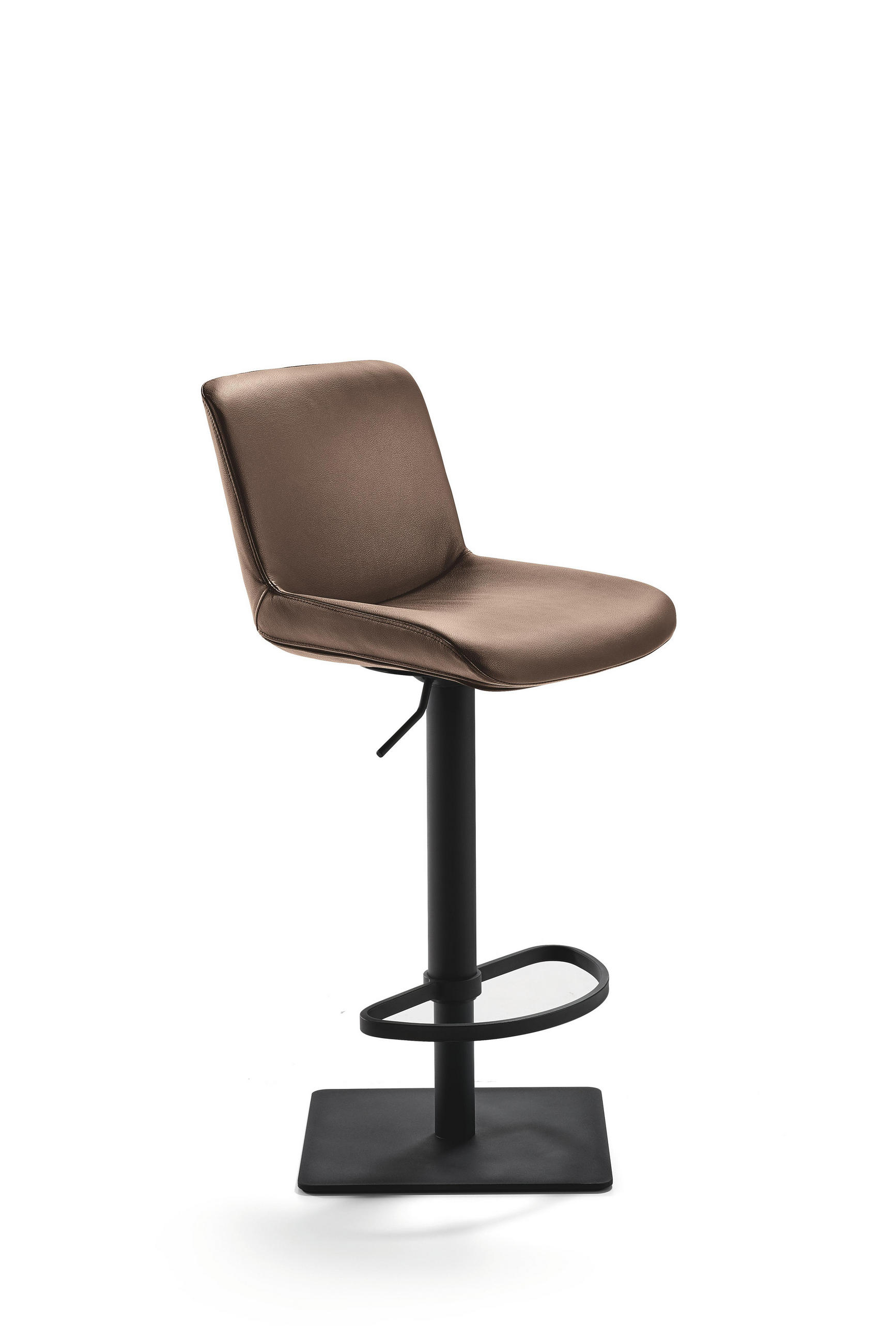 Barhocker in Metall, Textil Braun, Schwarz