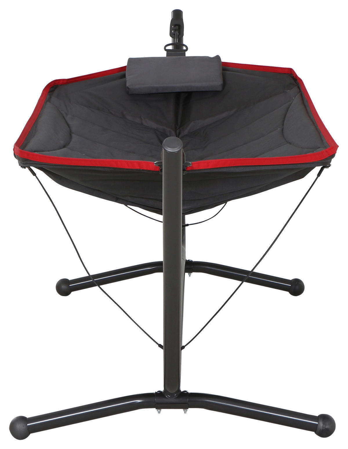 HÄNGEMATTE  - Dunkelgrau/Rot, KONVENTIONELL, Textil/Metall (105/104/305cm) - Siena Garden