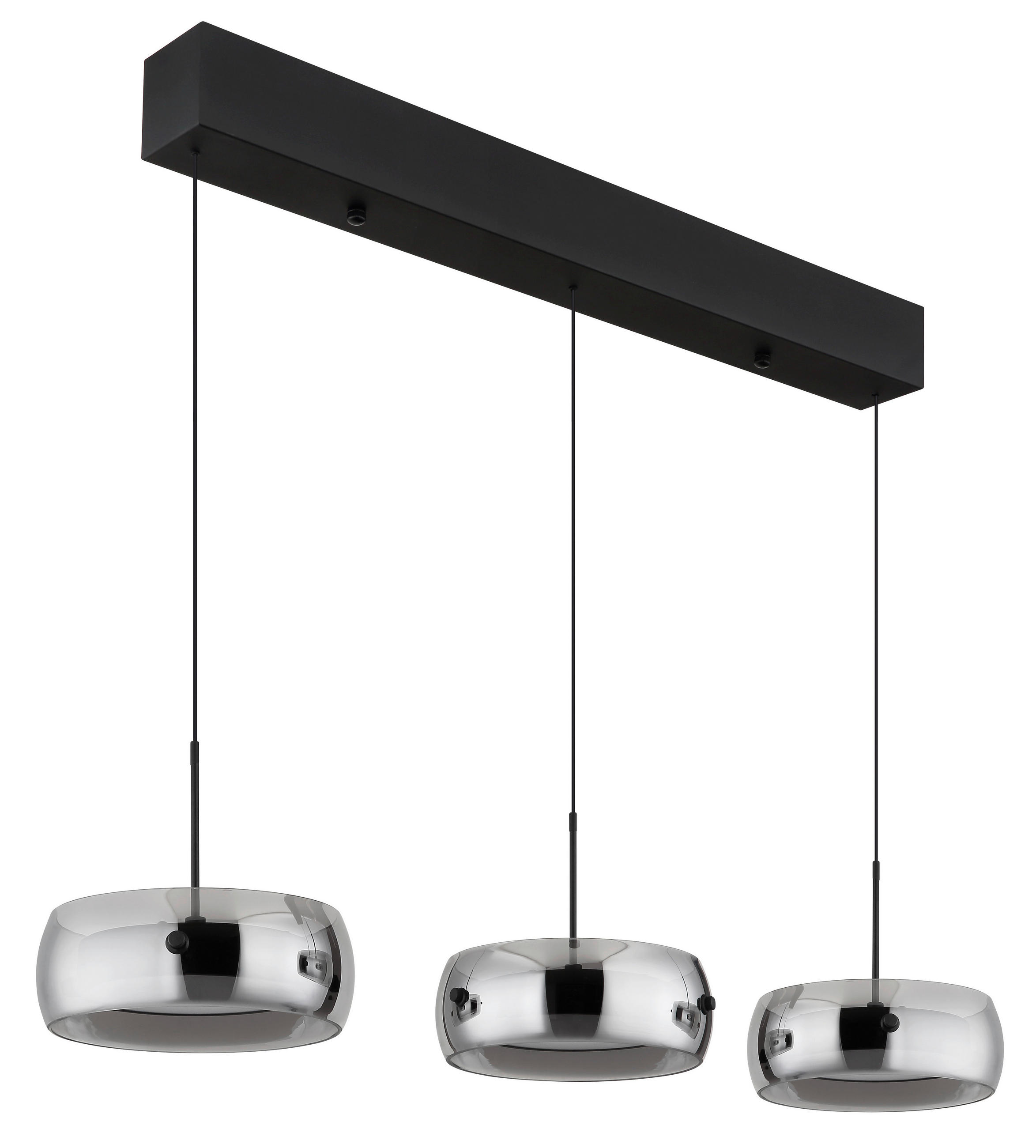 LED-HÄNGELEUCHTE LIVION 85/20/120 cm  - Schwarz/Weiß, Design, Glas/Kunststoff (85/20/120cm) - Globo