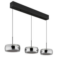LED-HÄNGELEUCHTE 85/20/120 cm    - Weiss/Schwarz, Design, Glas/Kunststoff (85/20/120cm) - Globo