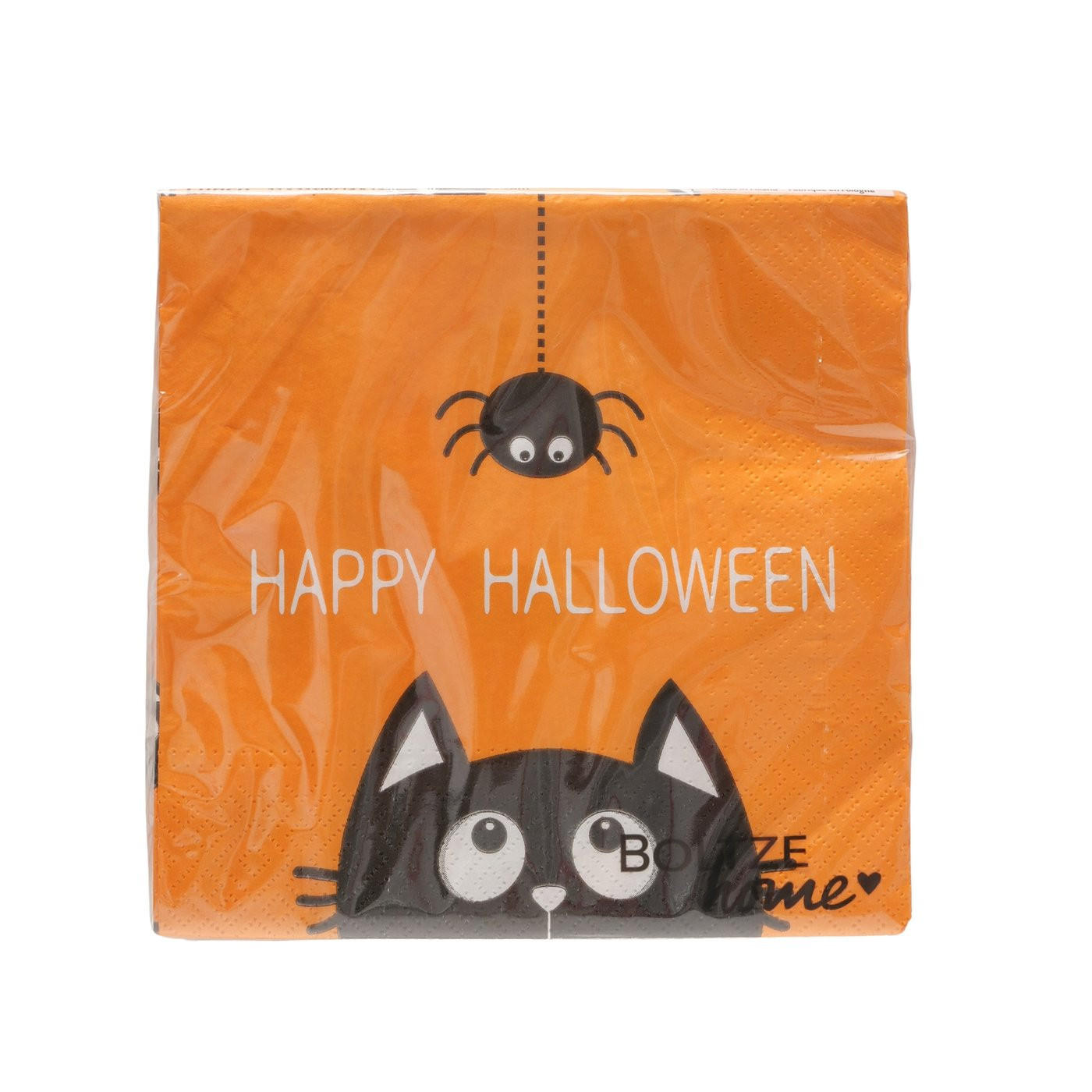 SERVIETTE   17/17/2 cm  - Schwarz/Orange, Basics, Papier (17/17/2cm)