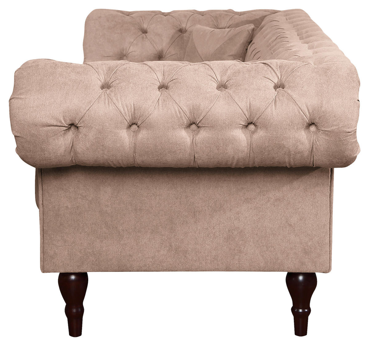 3-SITZER-SOFA in Mikrofaser Rosa  - Braun/Rosa, Design, Holz/Textil (232/79/97cm) - Livetastic