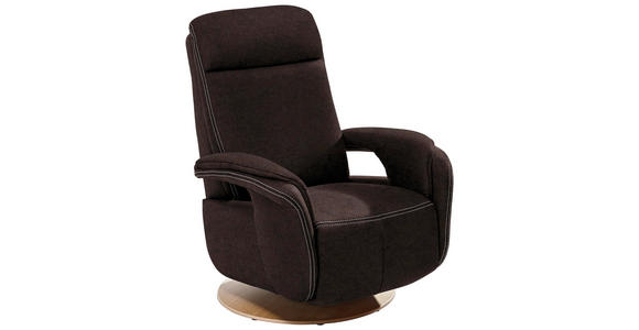 RELAXSESSEL in Textil Dunkelbraun - Eichefarben/Dunkelbraun, LIFESTYLE, Holz/Textil (80/106/88cm) - Voleo